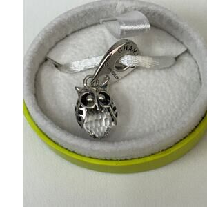 Chamilia Sterling Crystal Owl Bead Dangle Charm #64176